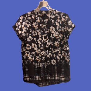SIMPLY VERA by VERA WANG Short Sleeve Floral Blouse